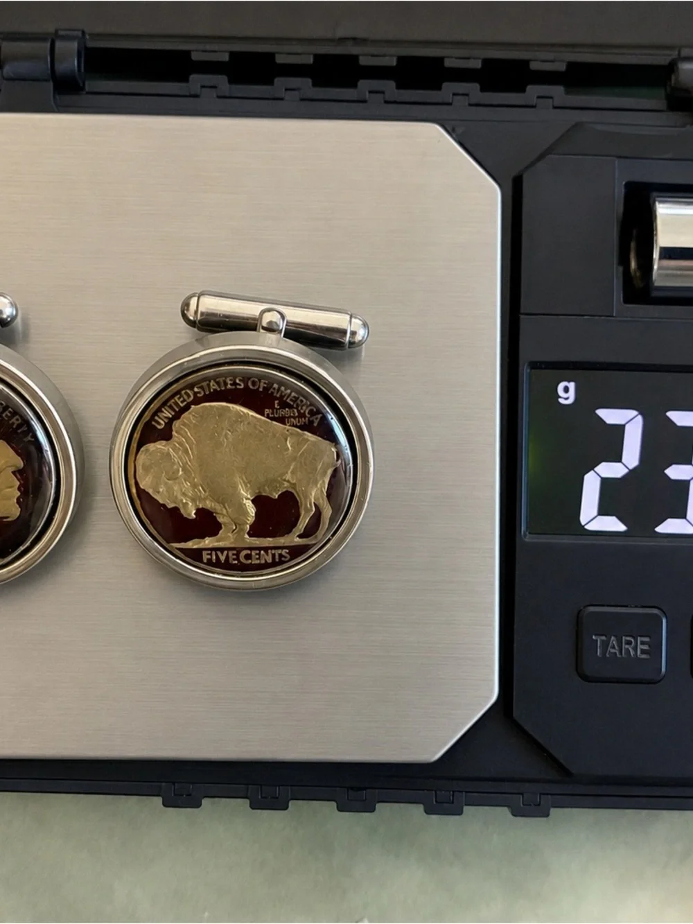Vintage WEH Walter E Hayward Sterling Silver 1937 Buffalo Nickel Cufflinks